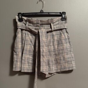 Veronica Beard High Waist Plaid Shorts